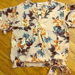 Cream and flower blouse